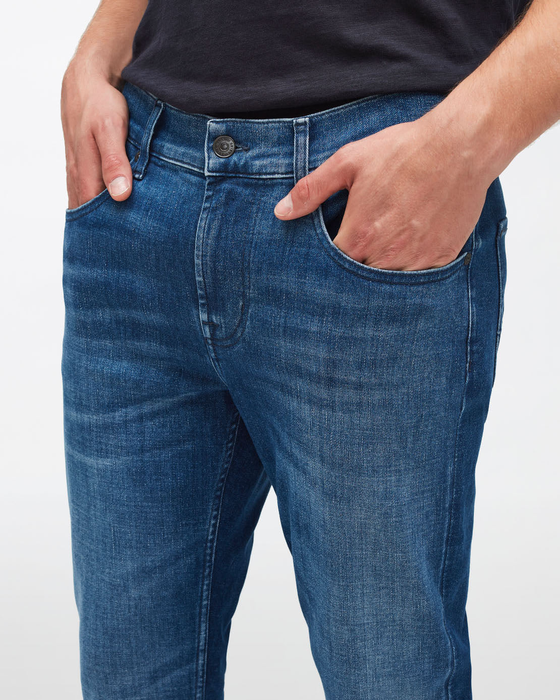 Middle Blue Slimmy Tapered Stretch Tek Too Late 7 For All Mankind