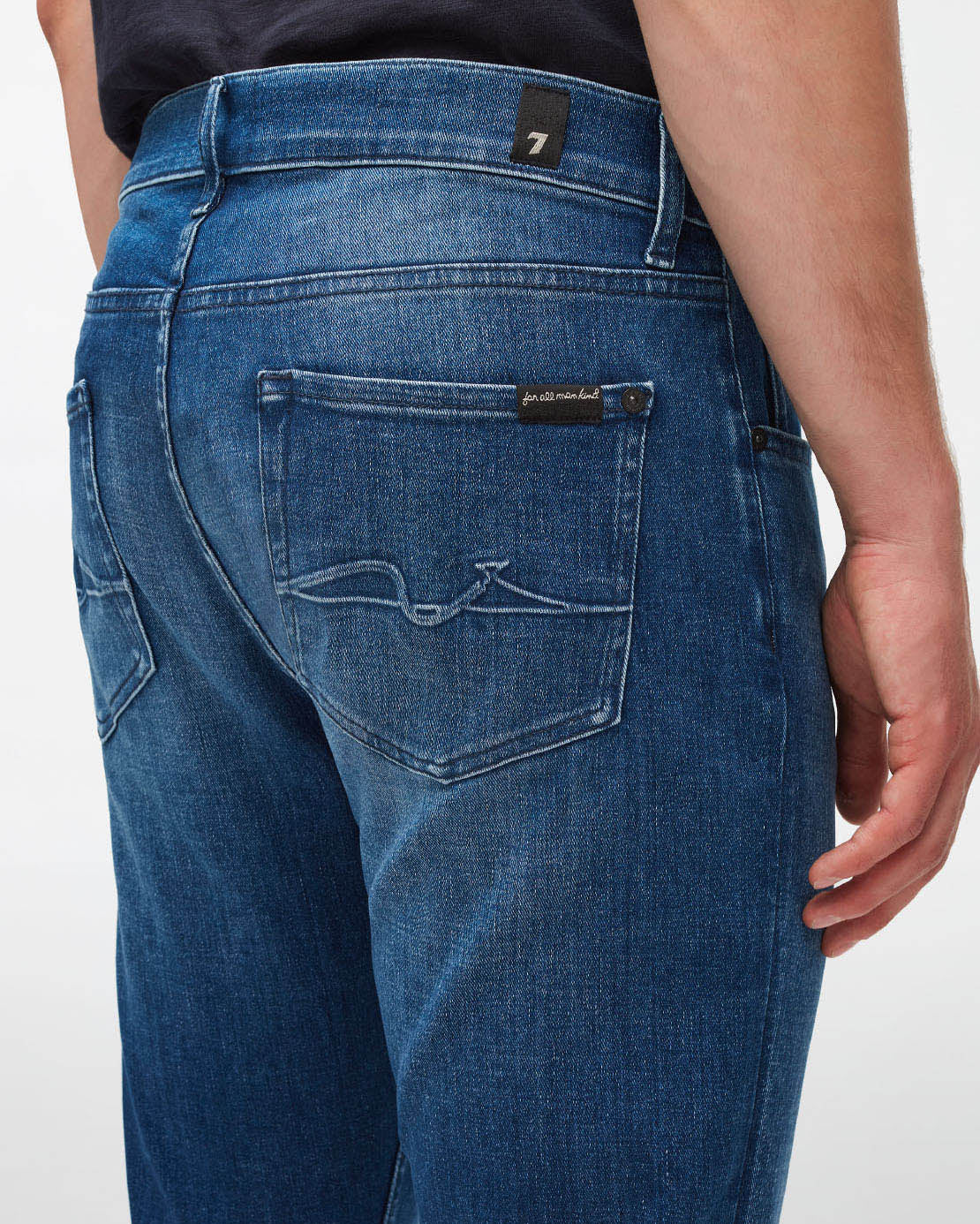 Middle Blue Slimmy Tapered Stretch Tek Too Late 7 For All Mankind