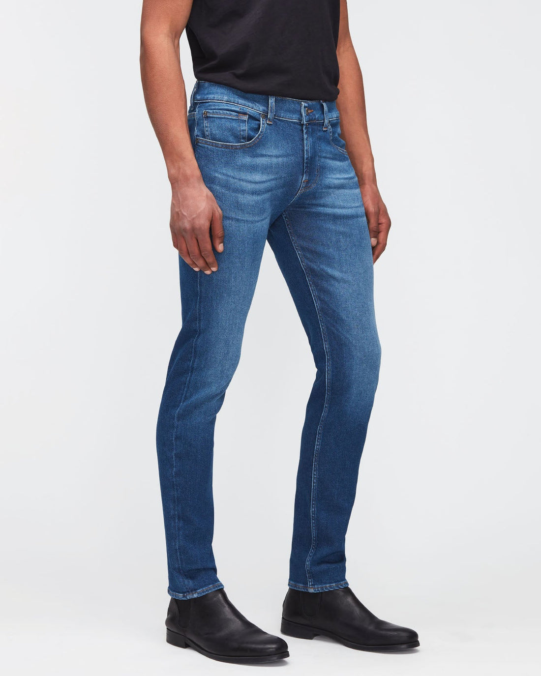 Middle Blue Slimmy Tapered Stretch Tek Eco Falling 7 For All Mankind
