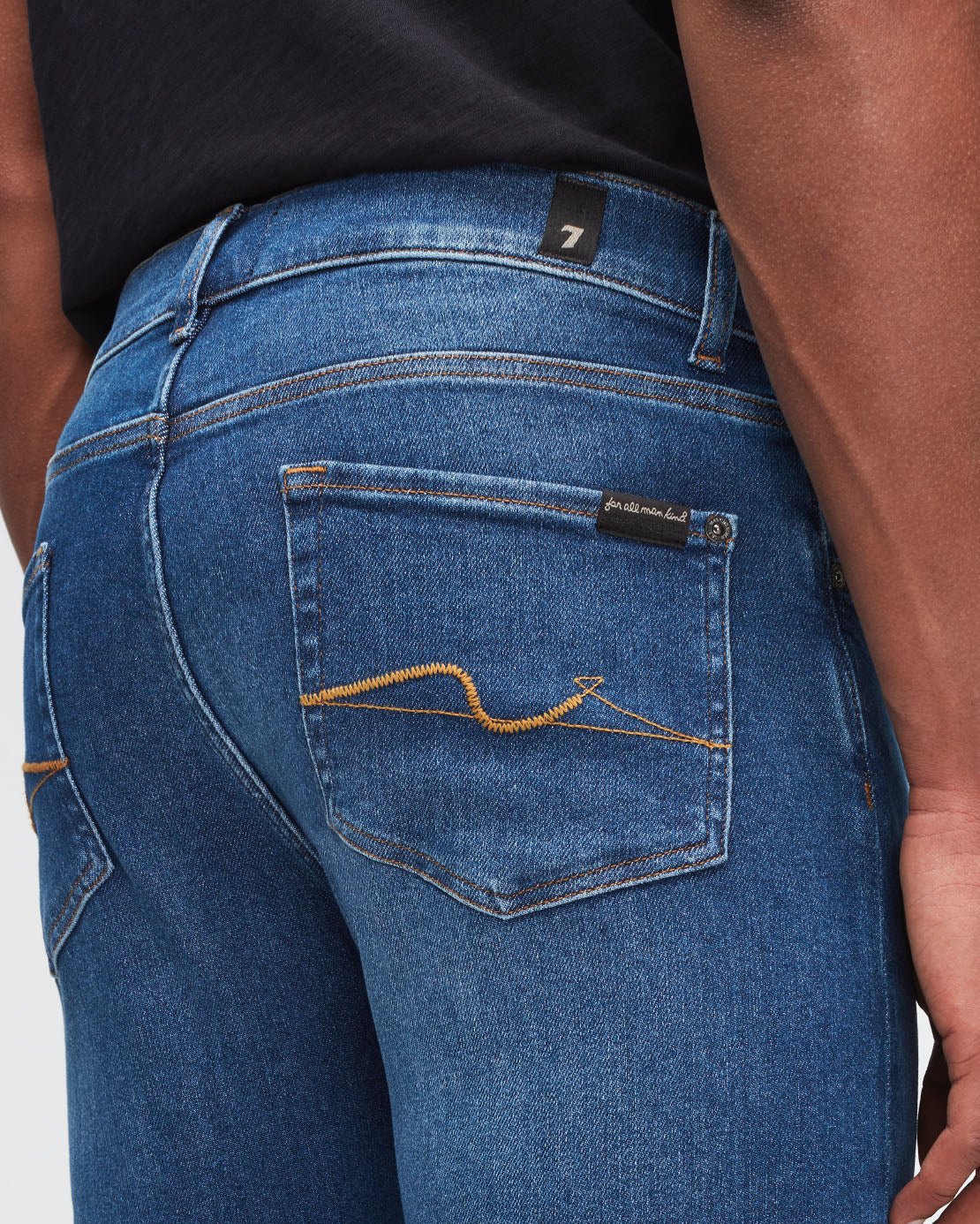 Middle Blue Slimmy Tapered Stretch Tek Eco Falling 7 For All Mankind