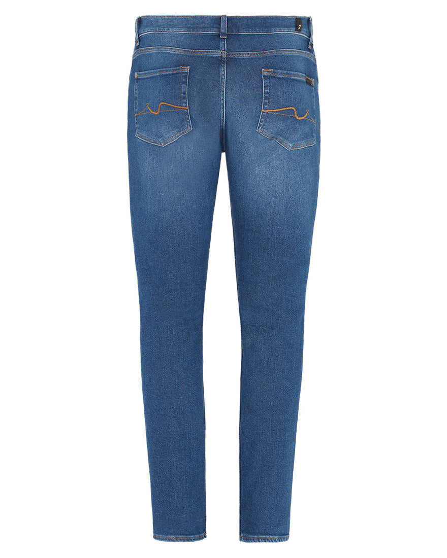 Middle Blue Slimmy Tapered Stretch Tek Eco Falling 7 For All Mankind