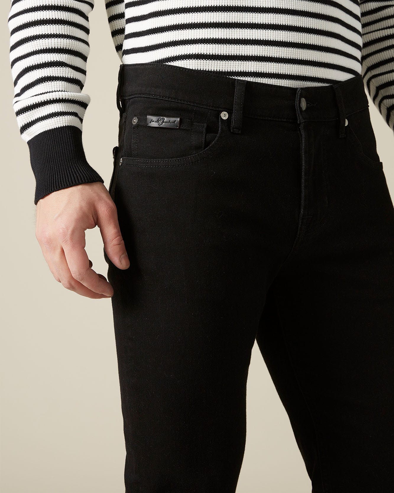 Black SLIMMY TAPERED Sp Ed Luxe Performance Rinse Black 7 For All Mankind