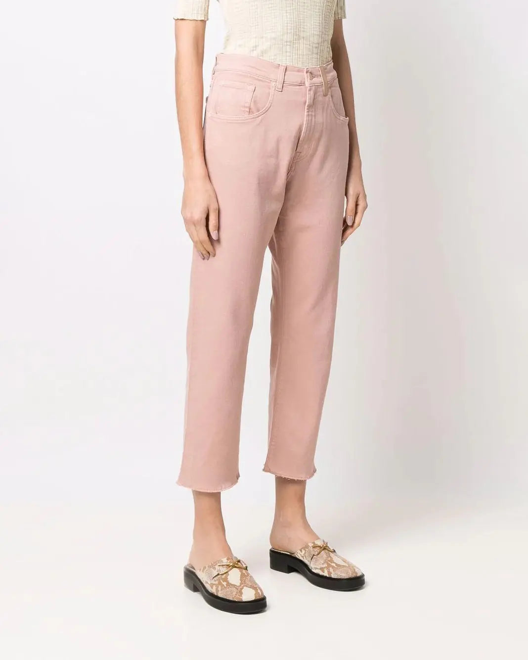 Pink Slouchy Crop Cipria - BEVAVA