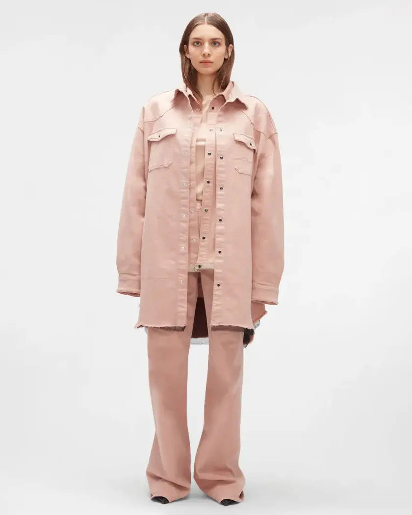 Pink Overshirt Cipria With Chiffon - BEVAVA