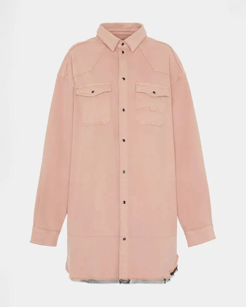 Pink Overshirt Cipria With Chiffon - BEVAVA