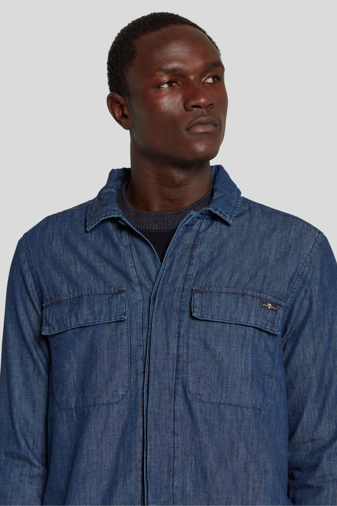 Overshirt Padded Chambray_JSOM188QCH_CH_03