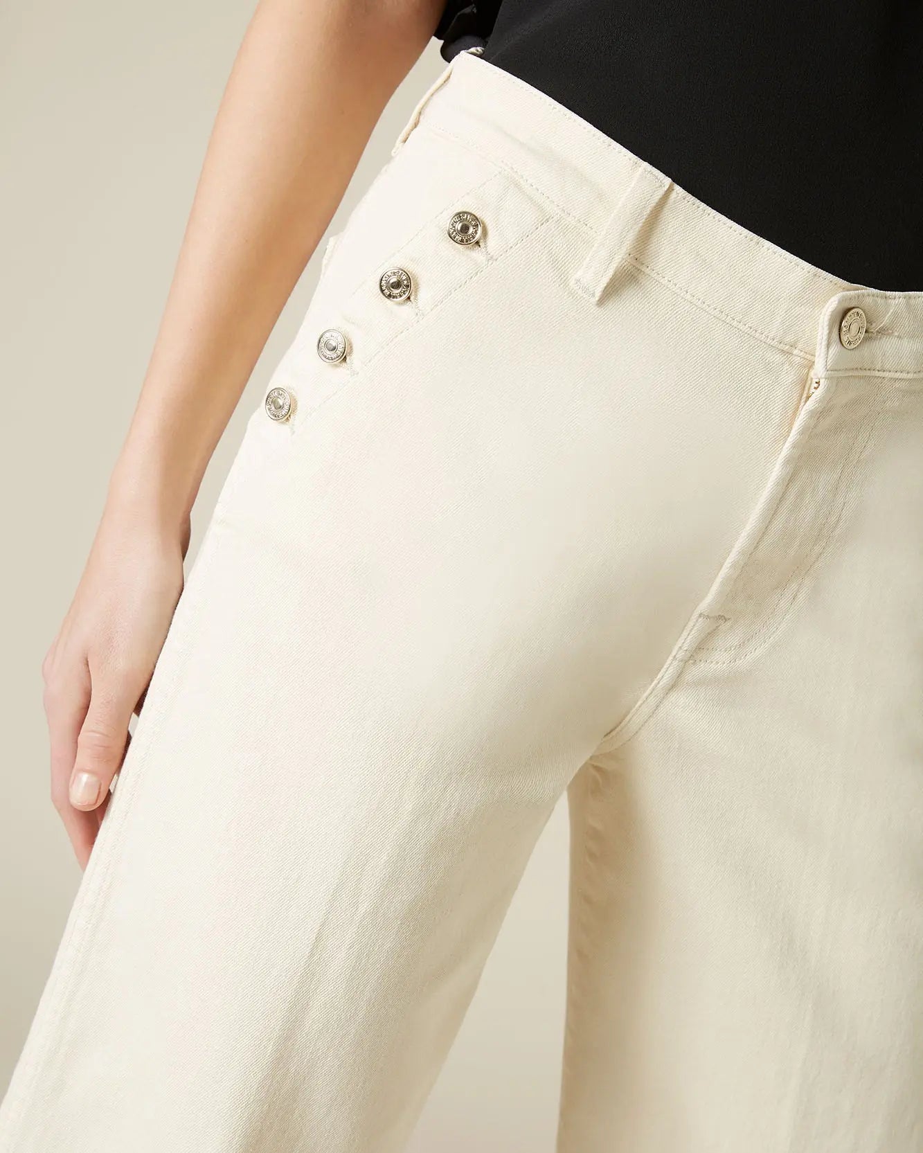 Beige LOTTA CROPPED Milk With Buttons - BEVAVA