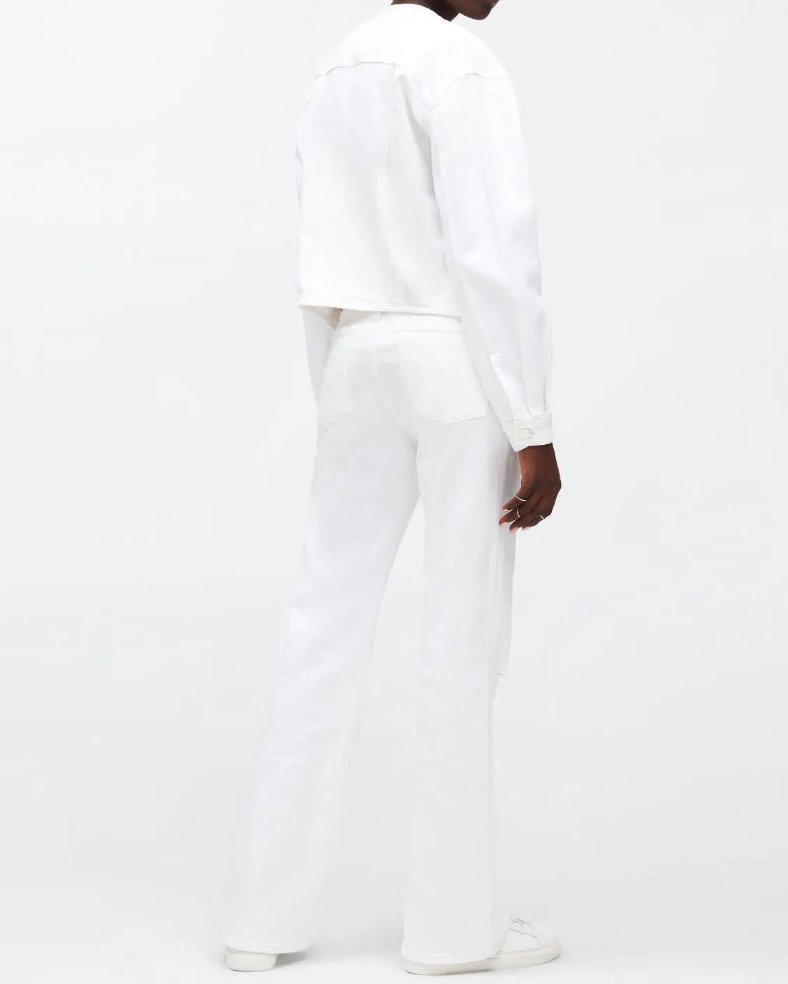 White Riley Sneaker Boot Canvas Ripped With Slash - BEVAVA