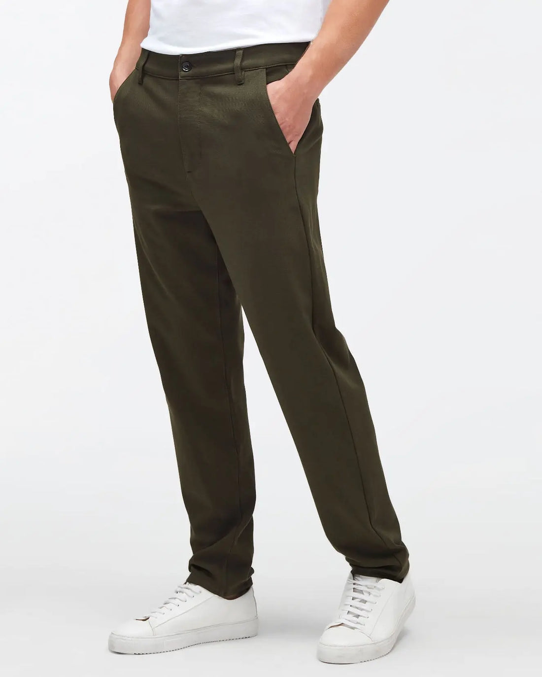 Kaki Travel Chino Double Knit Army - BEVAVA
