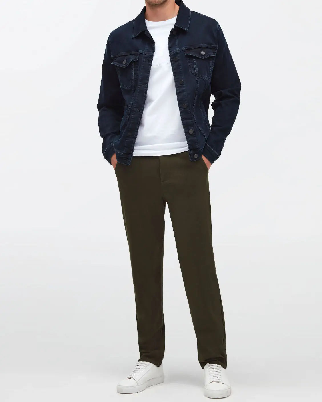 Kaki Travel Chino Double Knit Army - BEVAVA