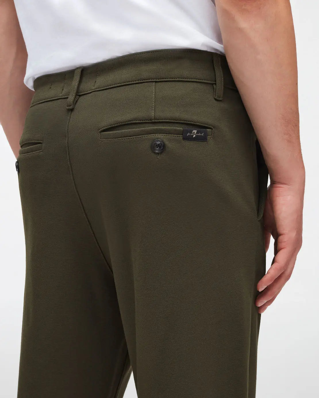 Kaki Travel Chino Double Knit Army - BEVAVA