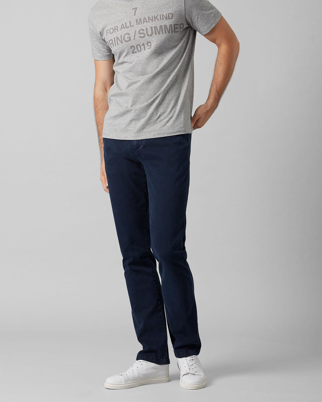 Dark Blue Slimmy Chino Luxe Performance Sateen Midnight Blue 7 For All Mankind