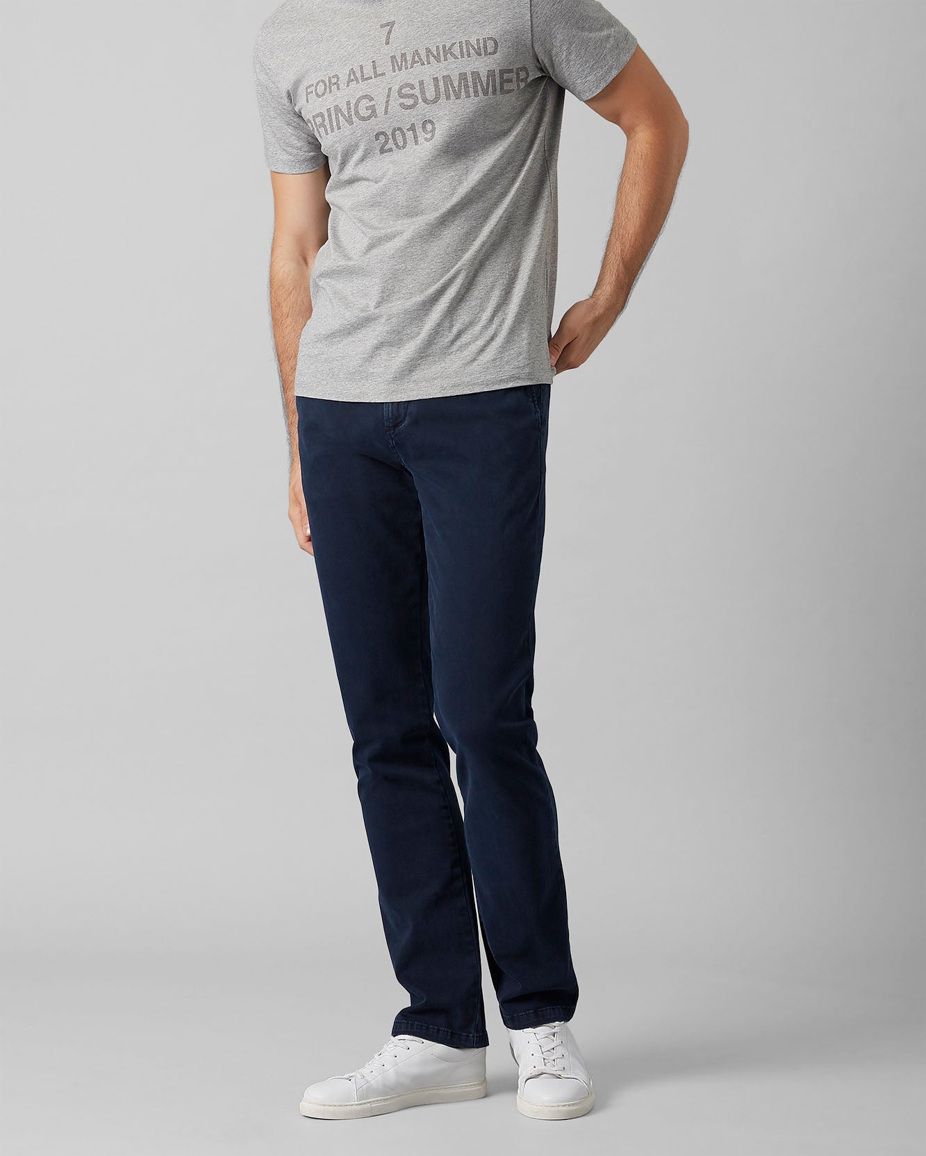 Dark Blue Slimmy Chino Luxe Performance Sateen Midnight Blue 7 For All Mankind