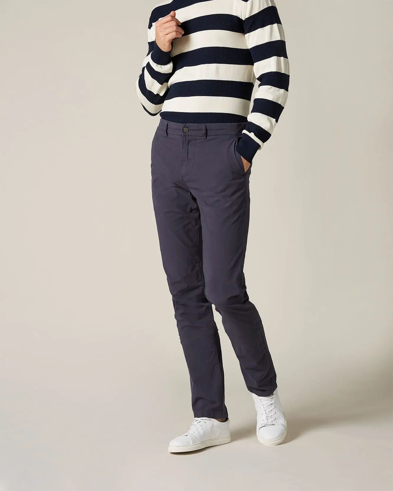 Dark Blue SLIMMY CHINO Weightless Colors Navy - BEVAVA