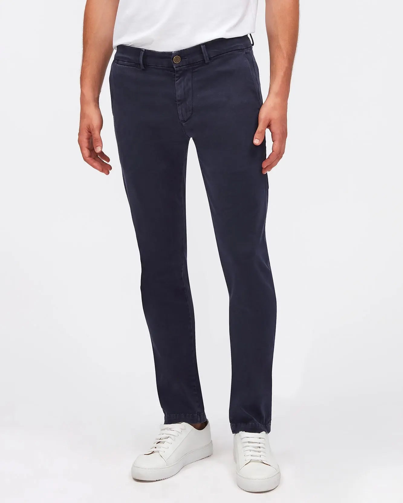 Dark Blue SLIMMY CHINO TAP. Luxe Per. Sateen Vin. Light Army - BEVAVA