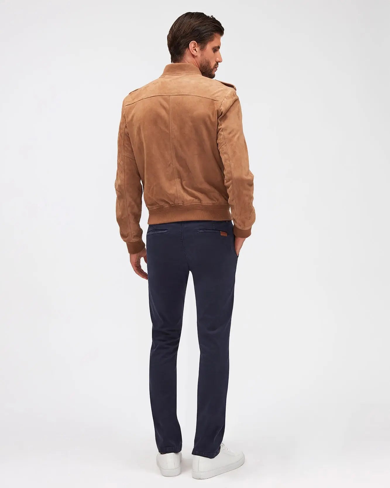 Dark Blue SLIMMY CHINO TAP. Luxe Per. Sateen Vin. Light Army - BEVAVA