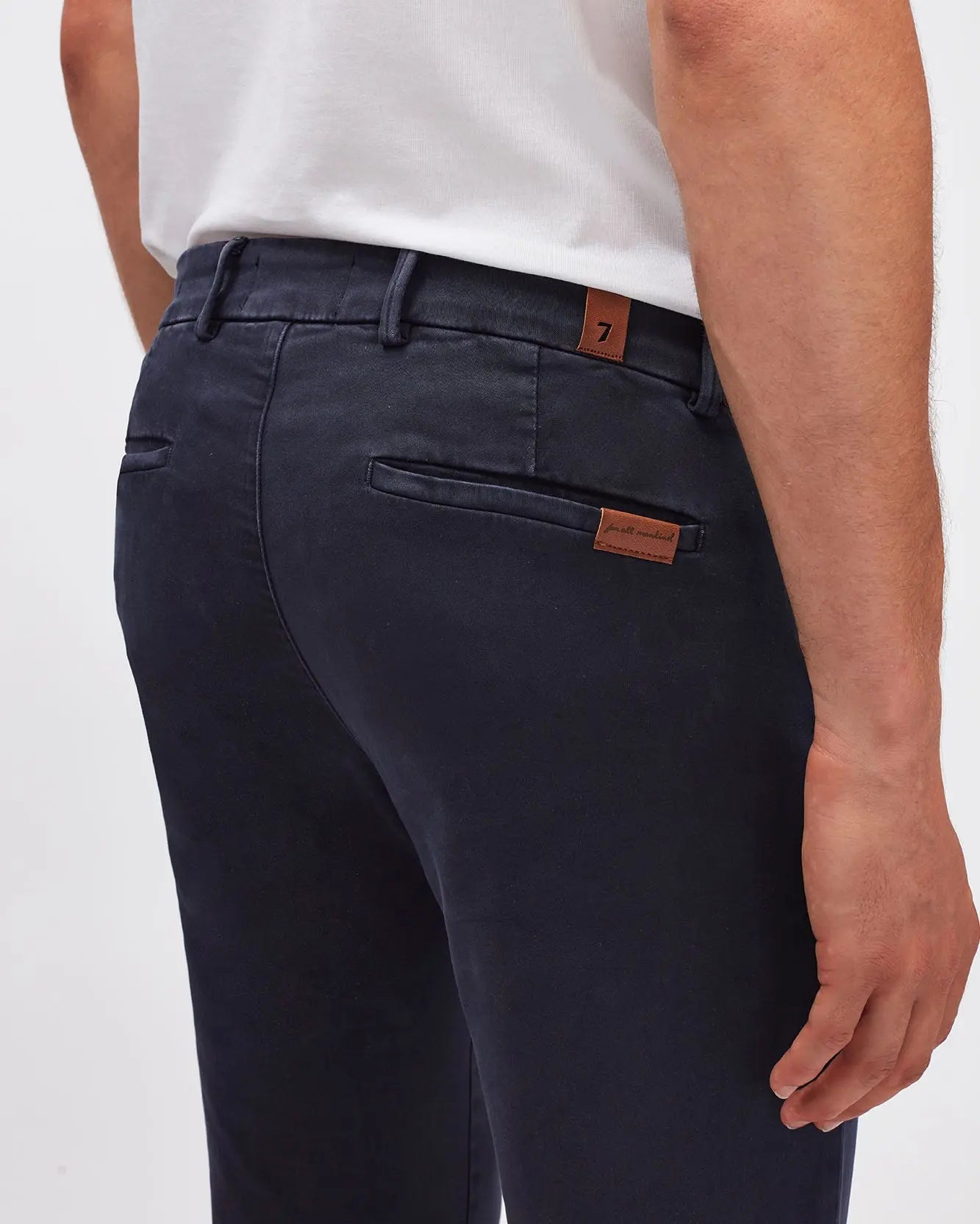 Dark Blue SLIMMY CHINO TAP. Luxe Per. Sateen Vin. Light Army - BEVAVA