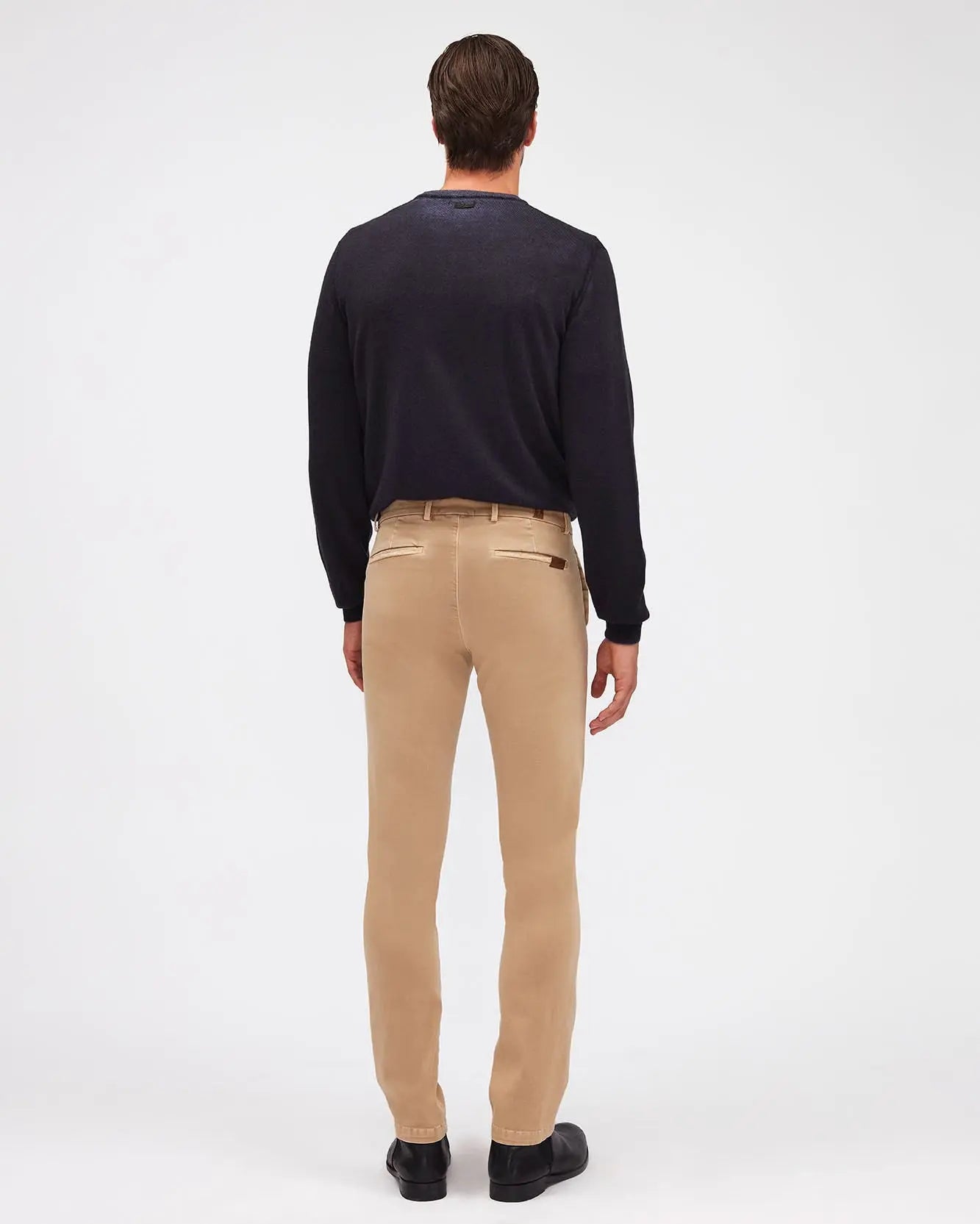 Beige SLIMMY CHINO TAP. Luxe Per. Sateen Vin. Light Army - BEVAVA
