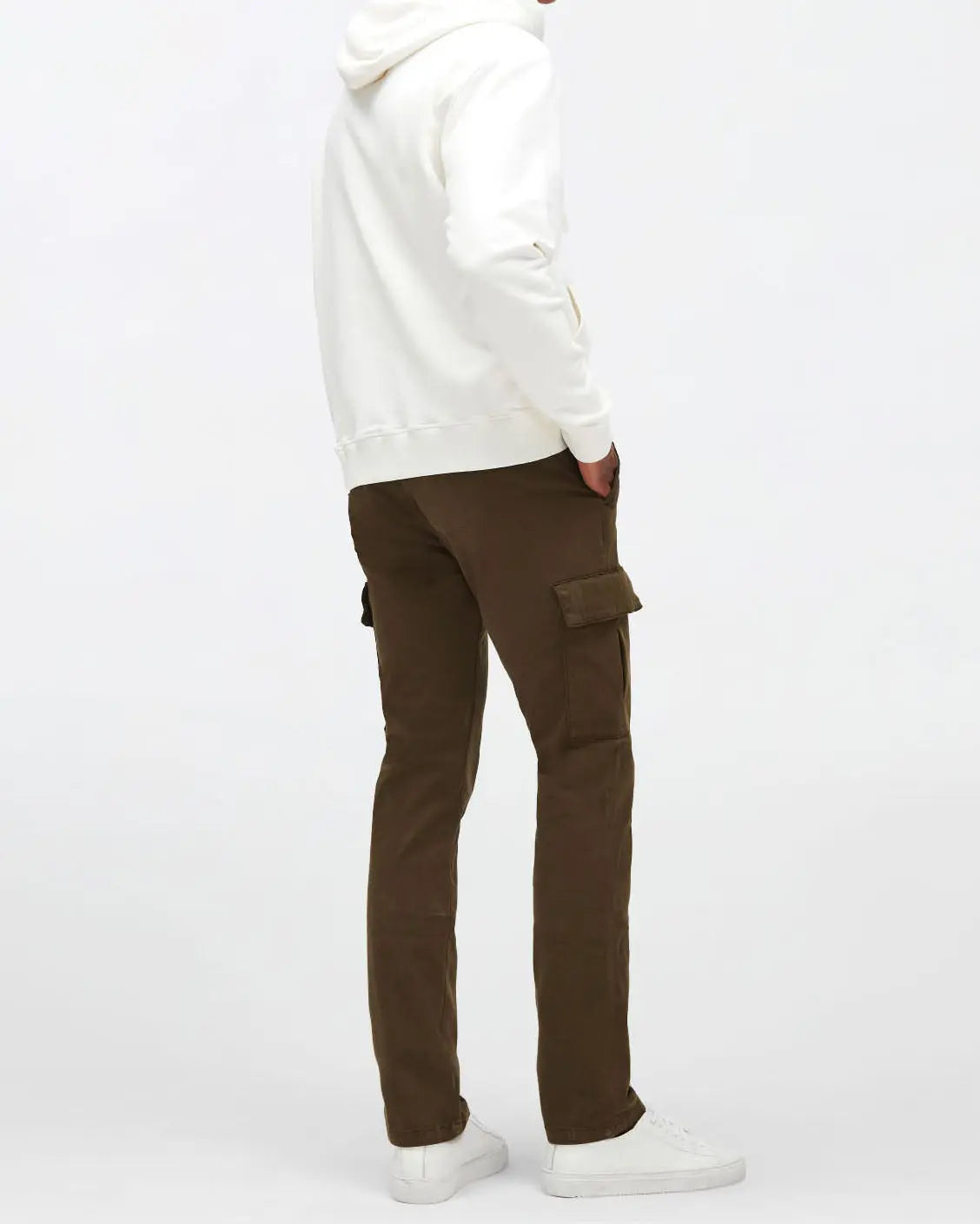 Kaki Slimmy Tap. Cargo Chino Luxe Per. Sateen Army - BEVAVA