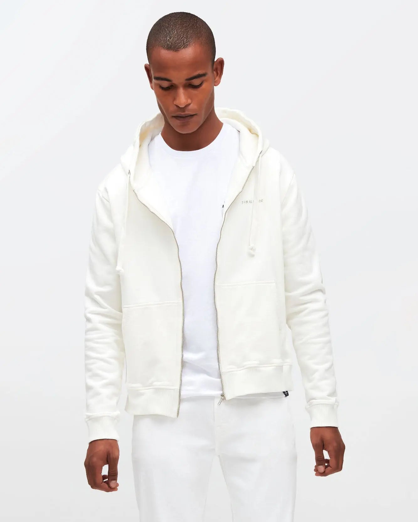 White Hoodie Jersey Old Dye Off White - BEVAVA