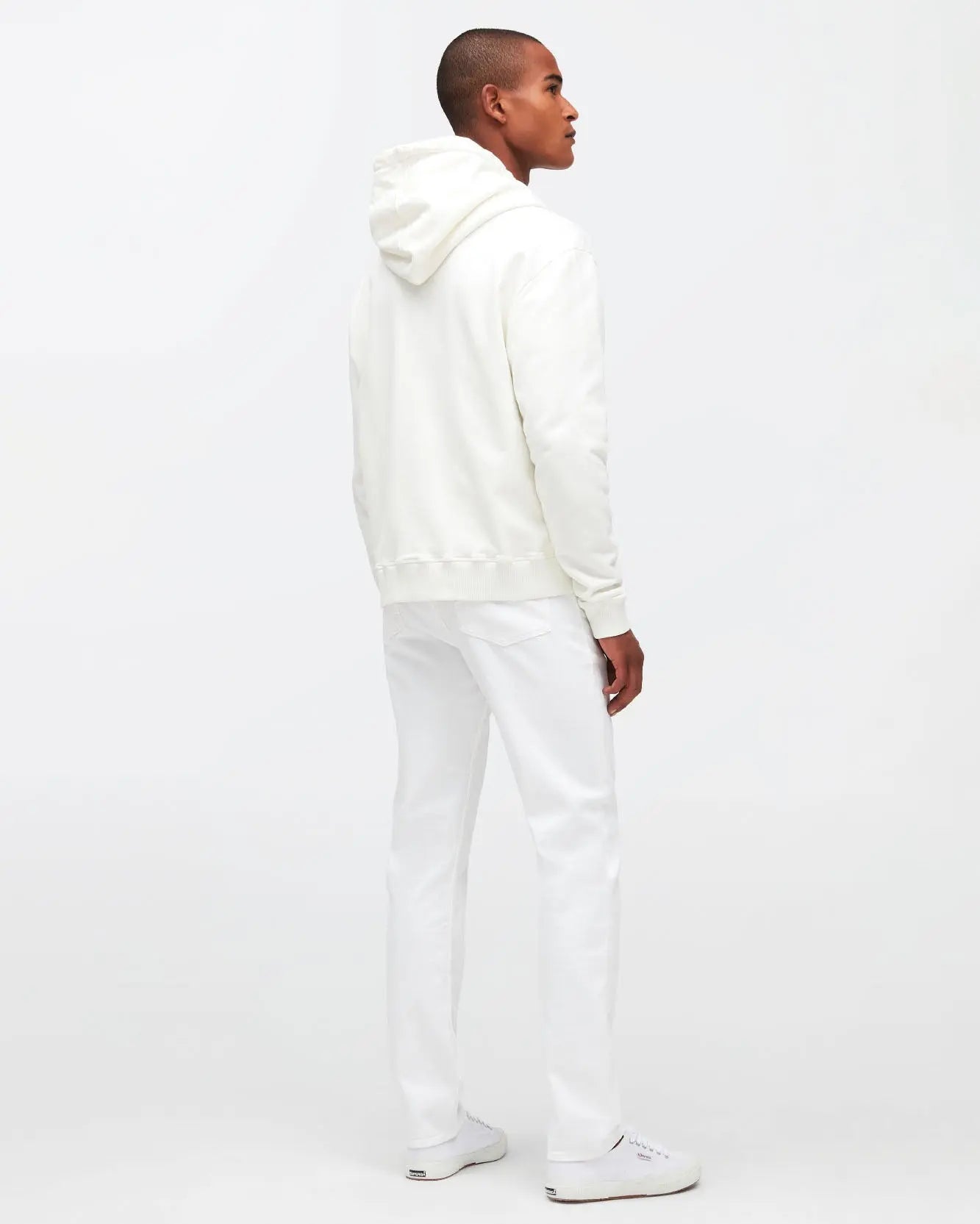 White Hoodie Jersey Old Dye Off White - BEVAVA