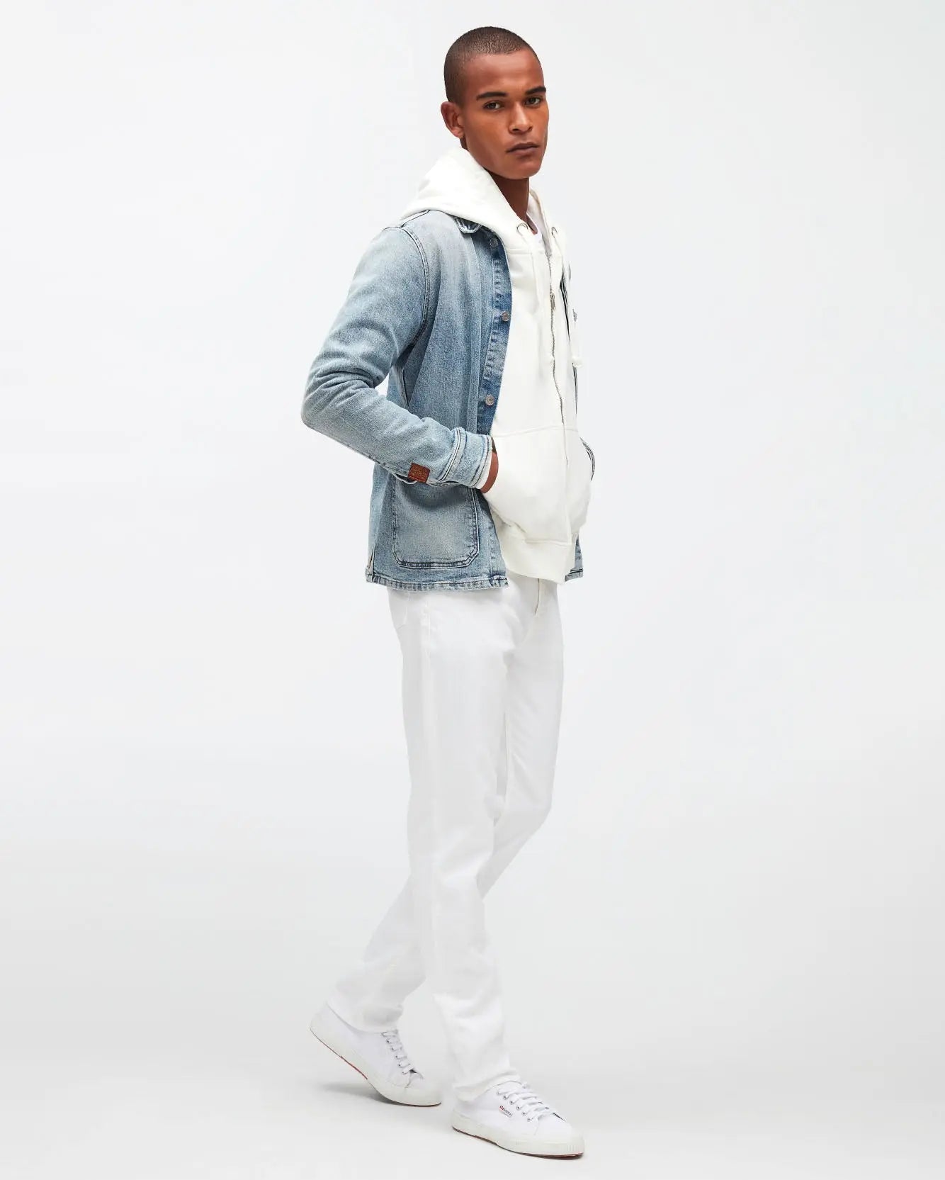 White Hoodie Jersey Old Dye Off White - BEVAVA