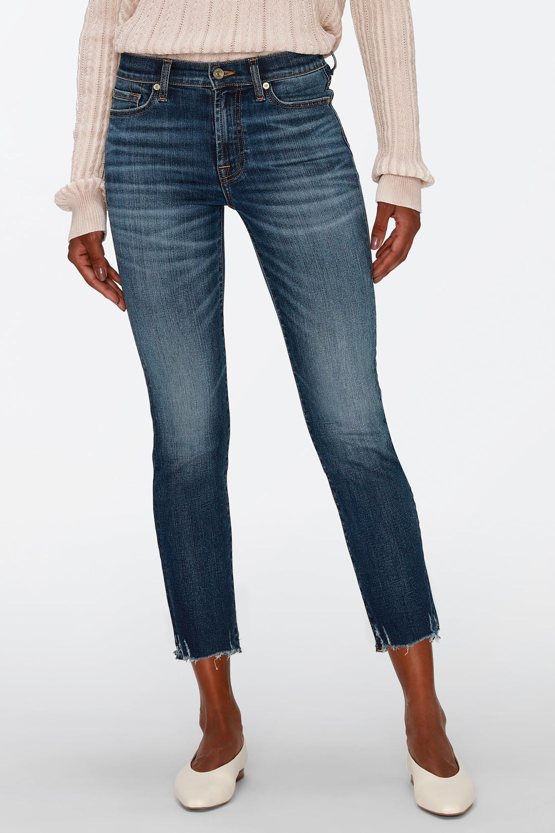 Roxanne Ankle Millennium With Distressed Hem 7 For All Mankind