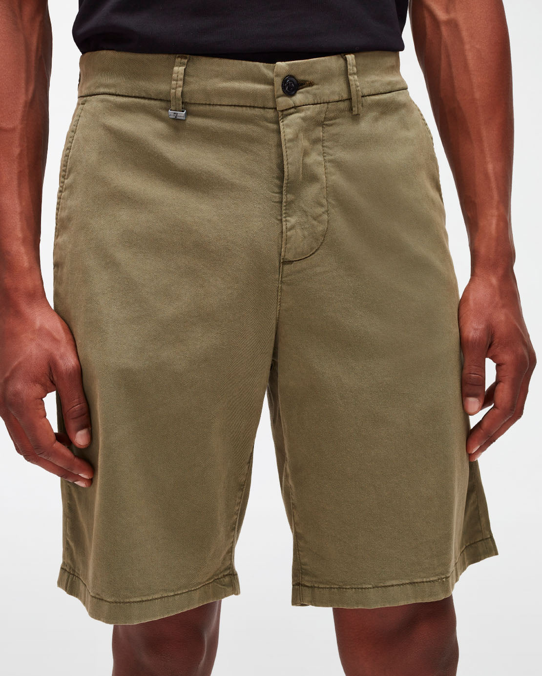 Kaki Slimmy Chino Shorts Weightless Colors Moss 7 For All Mankind