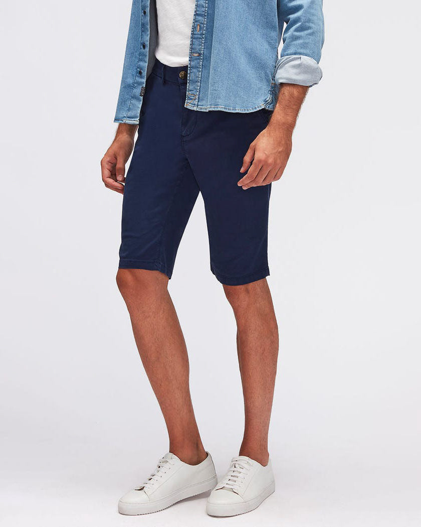 Dark Blue Slimmy Chino Shorts Textured Navy 7 For All Mankind