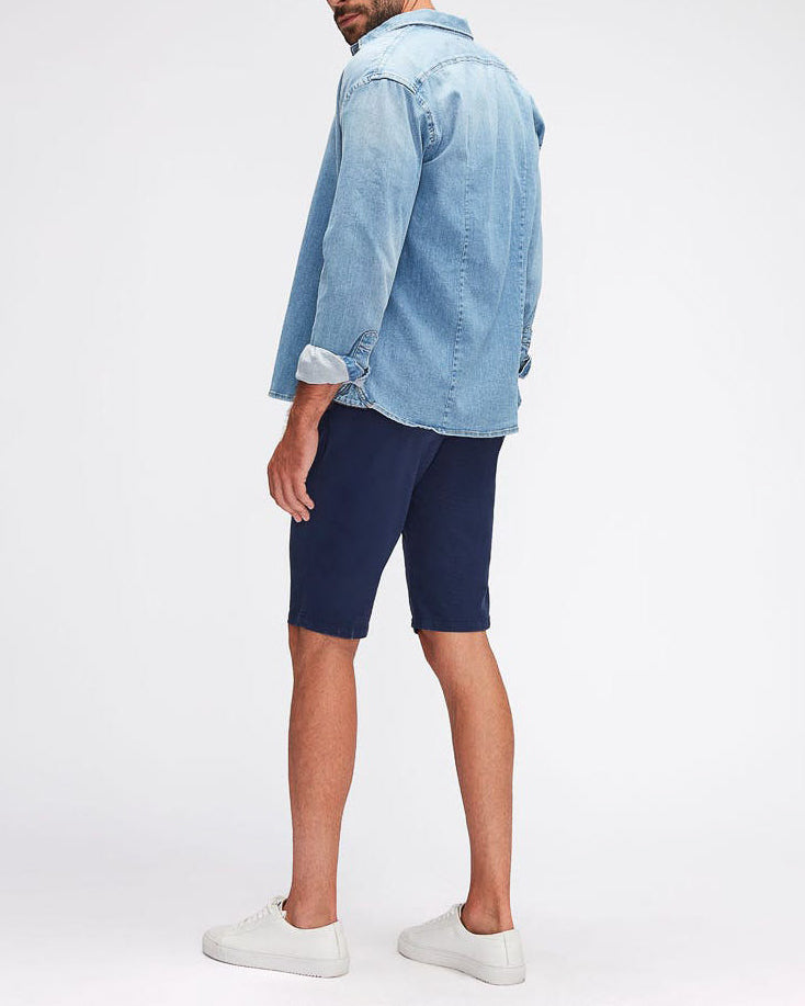 Dark Blue Slimmy Chino Shorts Textured Navy 7 For All Mankind