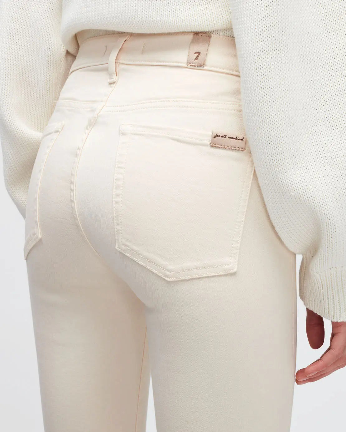 White Hw Skinny Col Slim Ill With Raw Cut Winter White - BEVAVA