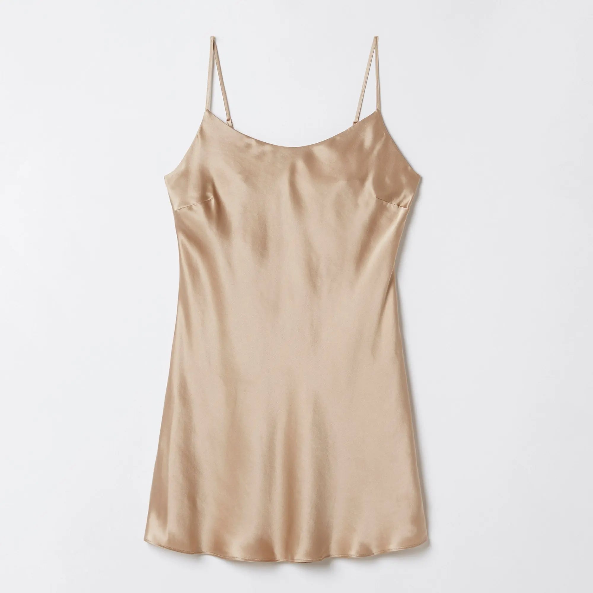 Beige Slip Dress - Silk Touch - BEVAVA
