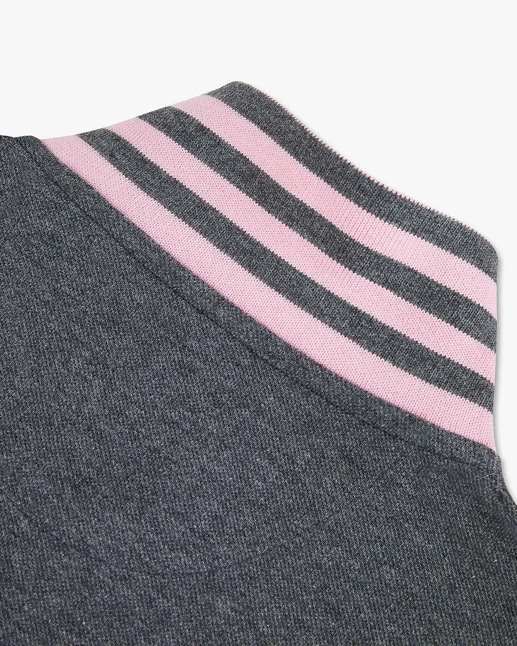 Grey Short-Sleeved Polo Shirt With Contrasting Detail - BEVAVA