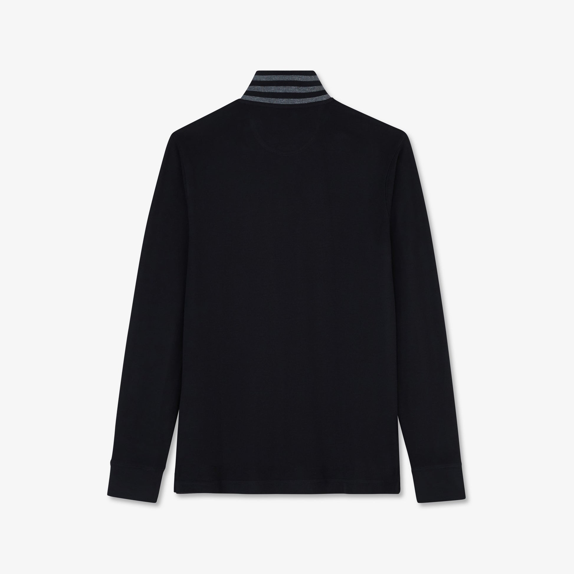 Black Cotton Polo With Contrasting Neck_PPKNIPLE0006_NO_04