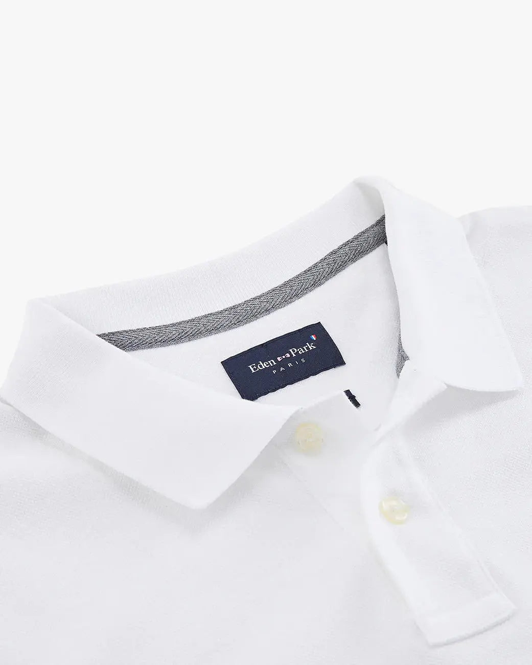 White Short-Sleeved Polo Shirt - BEVAVA