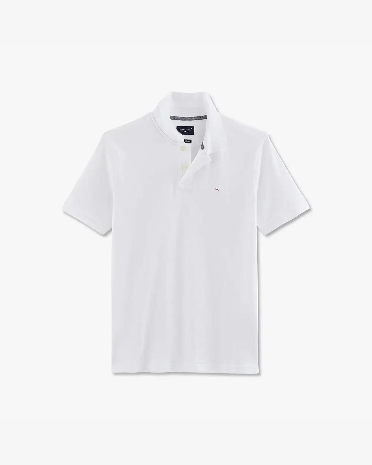 White Short-Sleeved Polo Shirt - BEVAVA