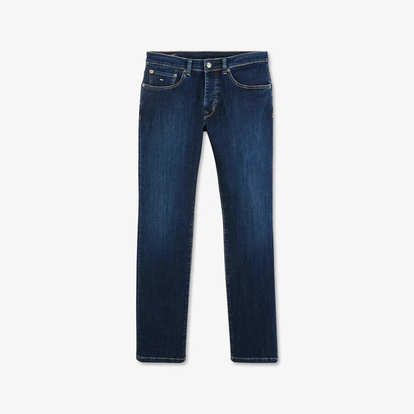 Dark Blue Stretch Cotton Jeans - BEVAVA