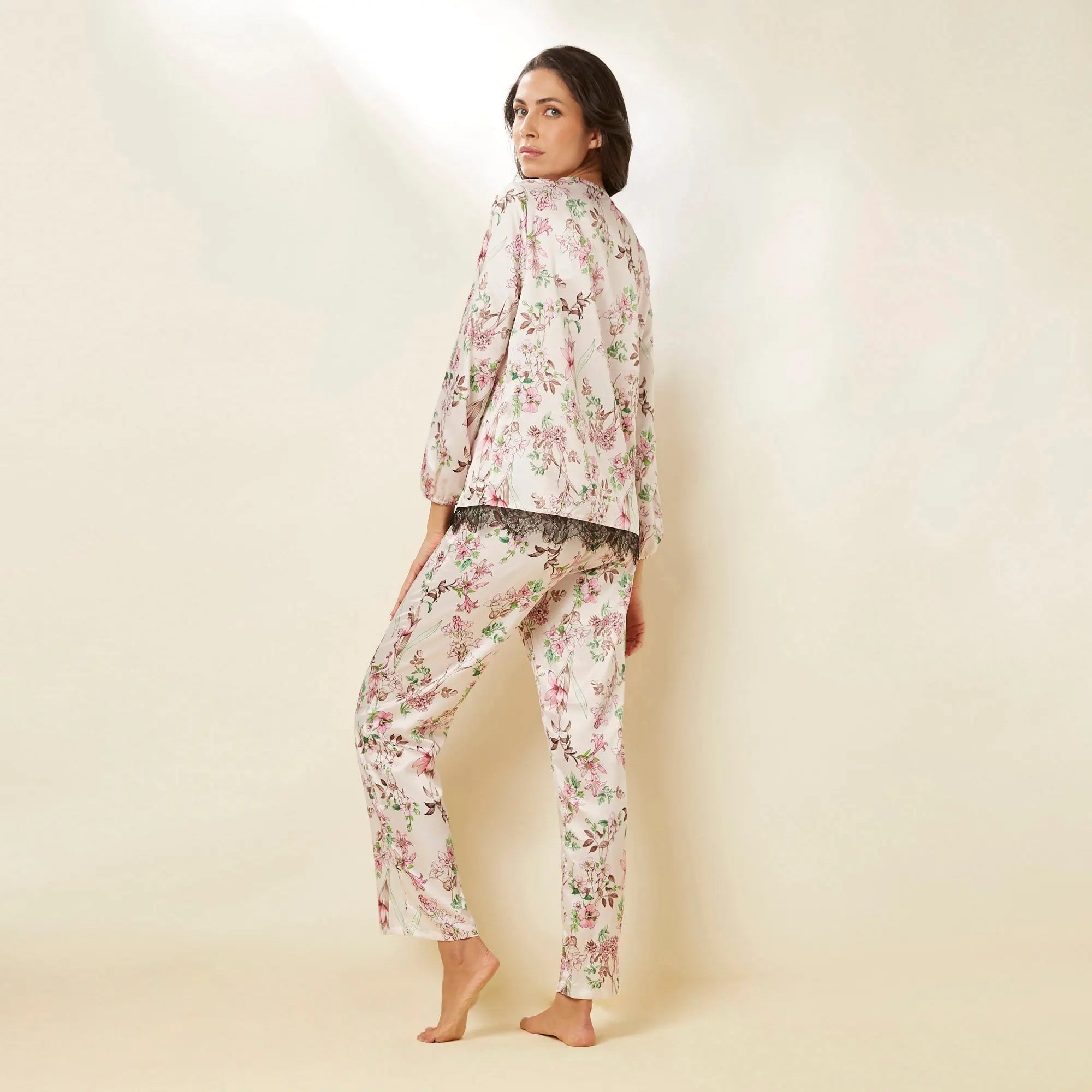 Printed Long-Pyjamas With Front Open - BEVAVA