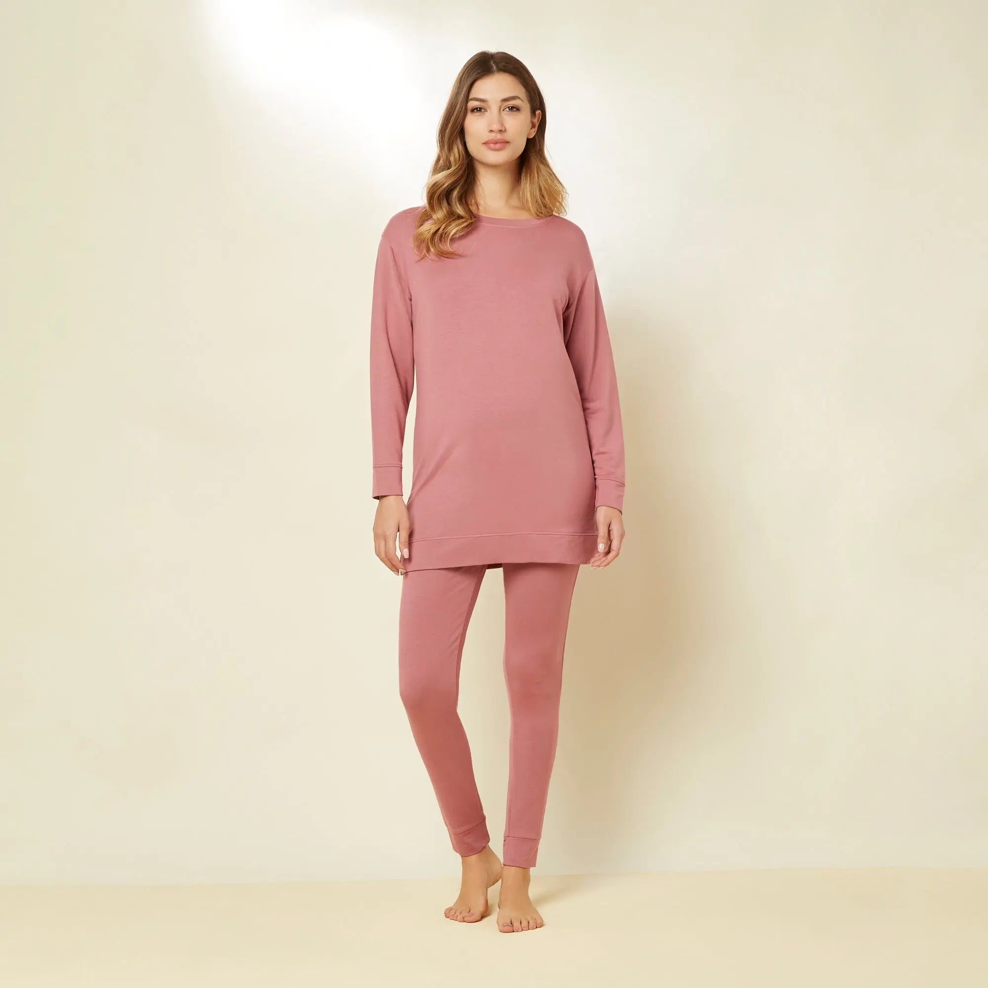 Dark Clay Rose Long-Sleeve T-Shirt - BEVAVA