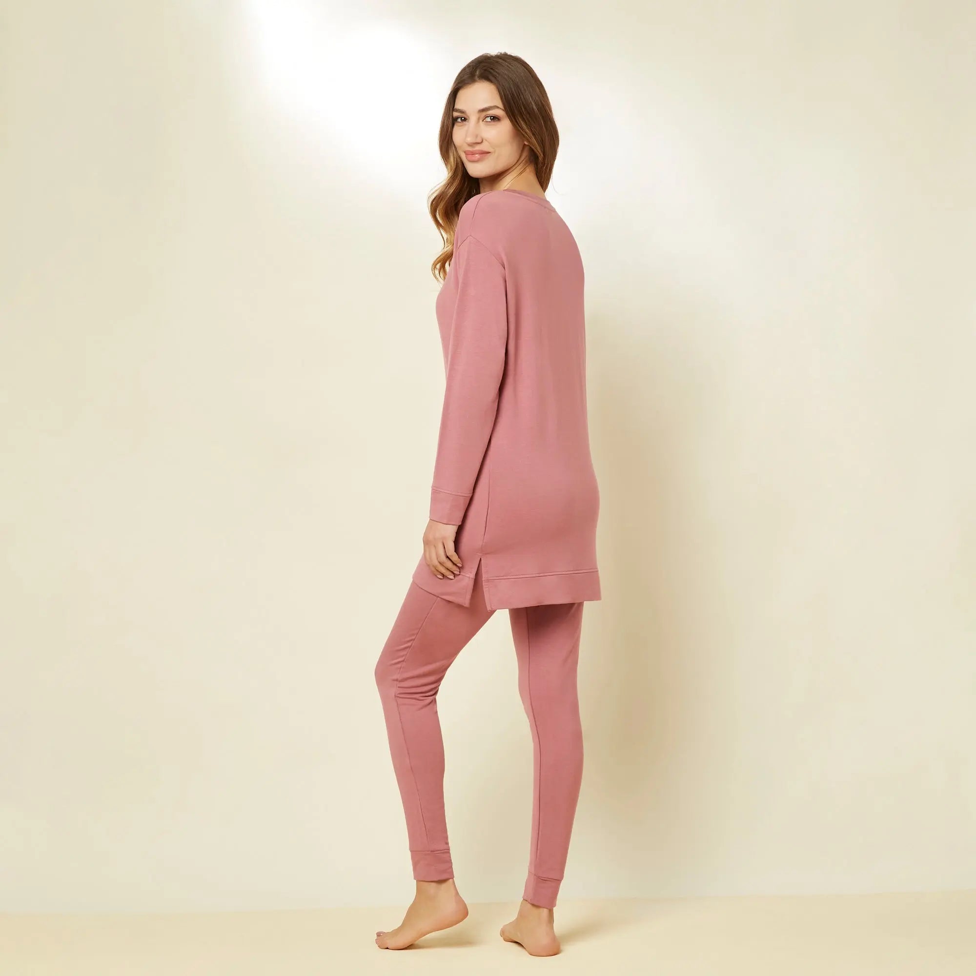 Dark Clay Rose Long-Sleeve T-Shirt - BEVAVA