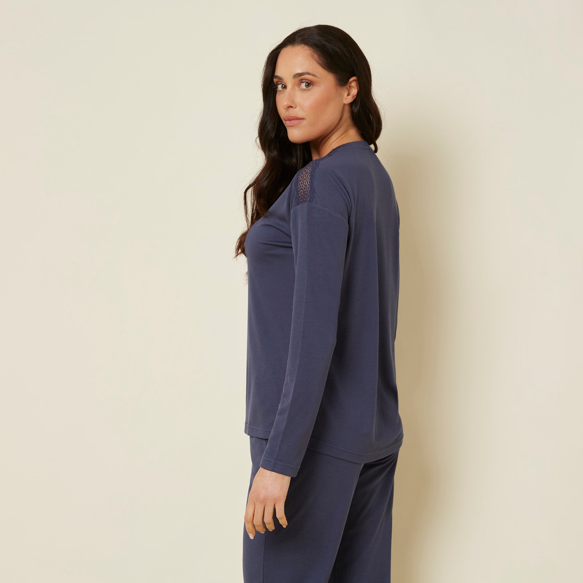 Denim Long-Sleeve T-Shirt - BEVAVA