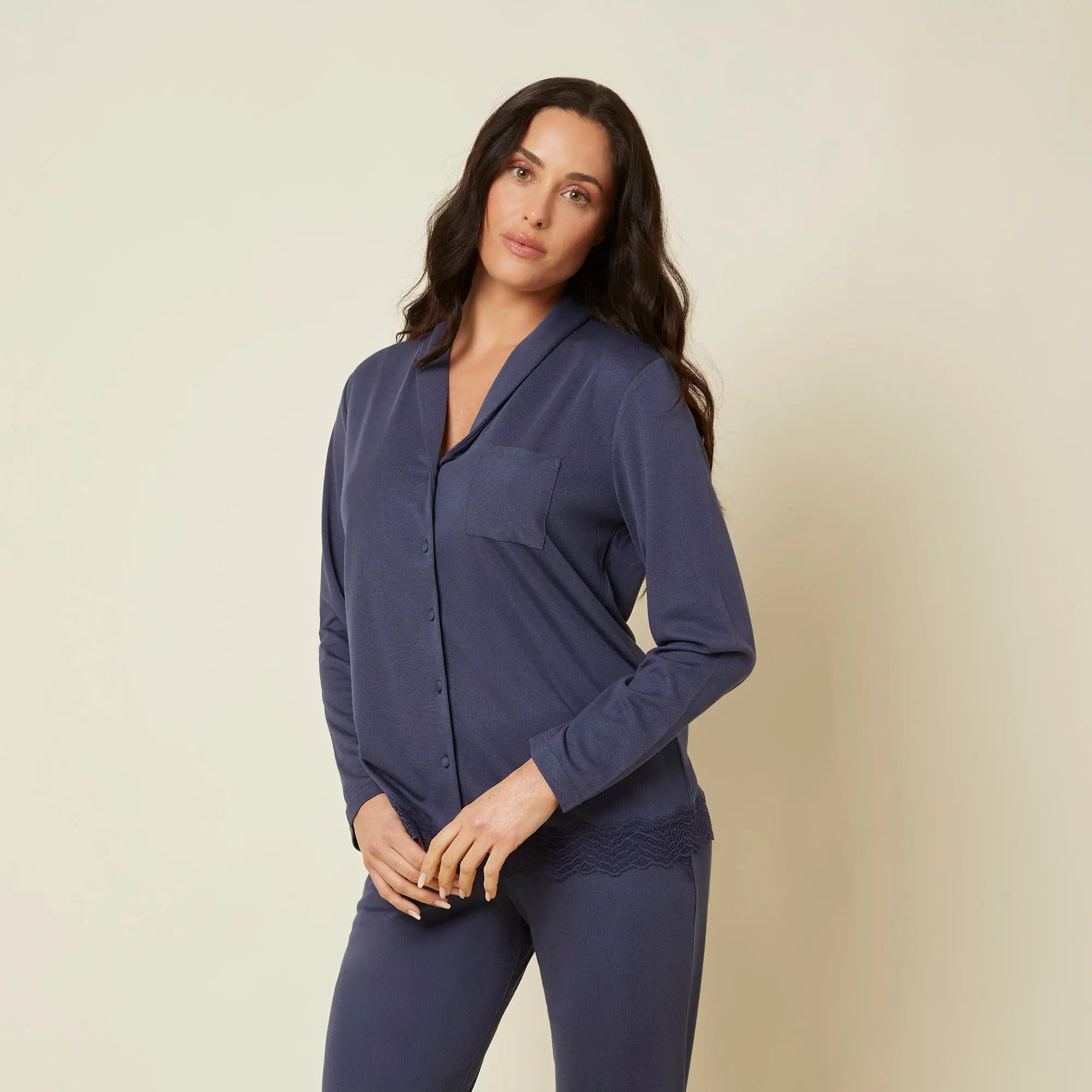 Denim Long-Sleeve Jacket - BEVAVA