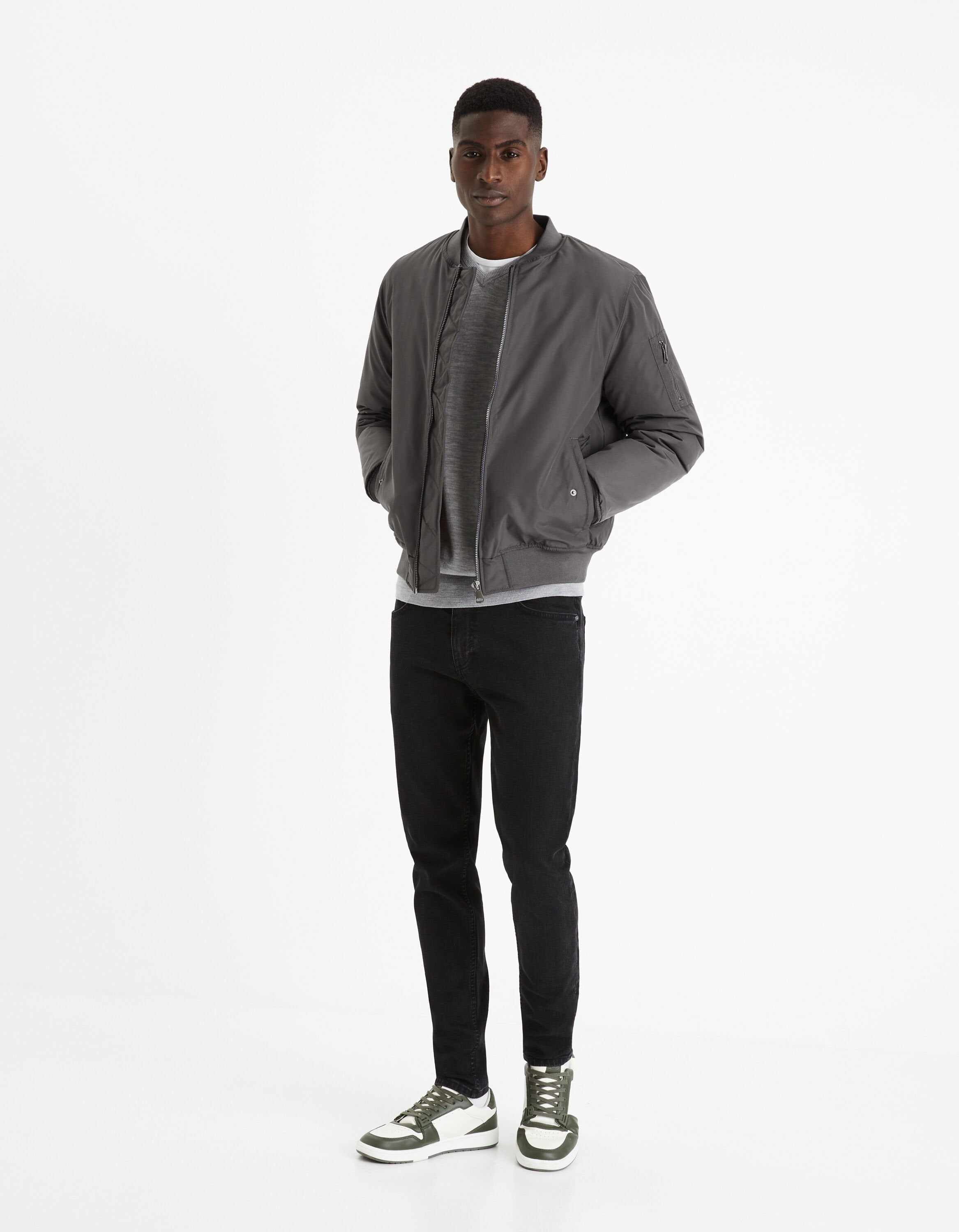 V-Neck Sweater 100% Merino Wool_SEMERIV_GREY MEL_03