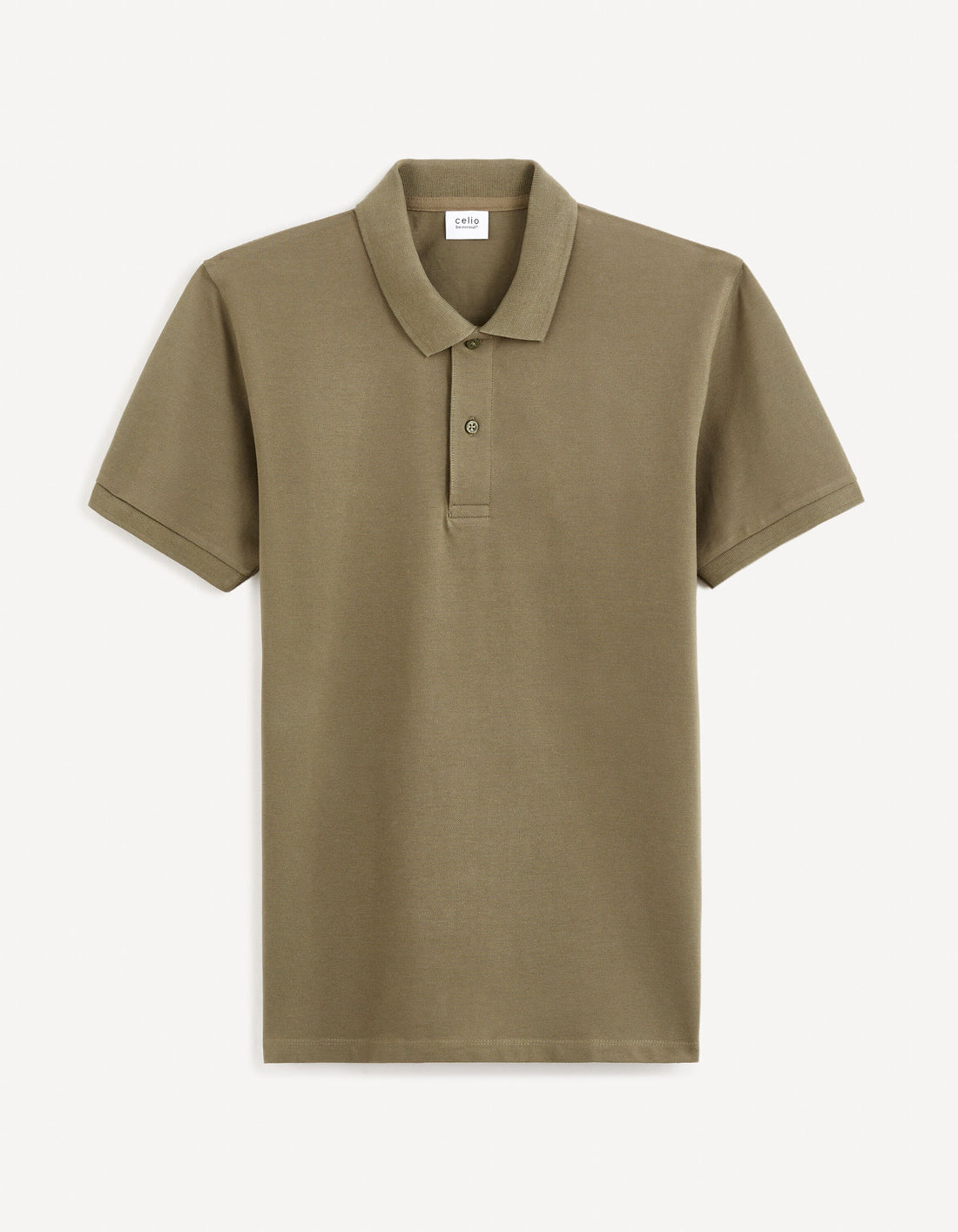 100% Cotton Pique Polo Shirt_TEONE_KAKI_02