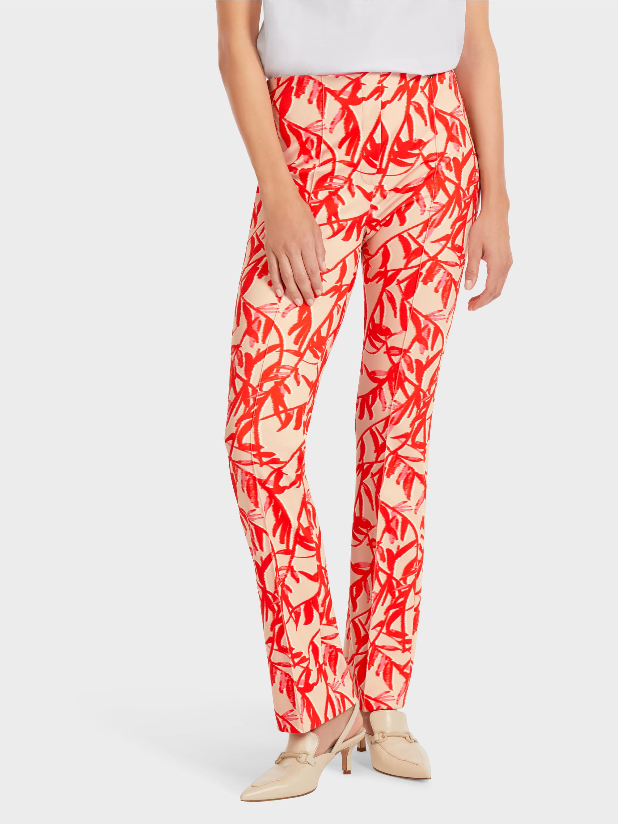 Pants In A Floral Print Marc Cain