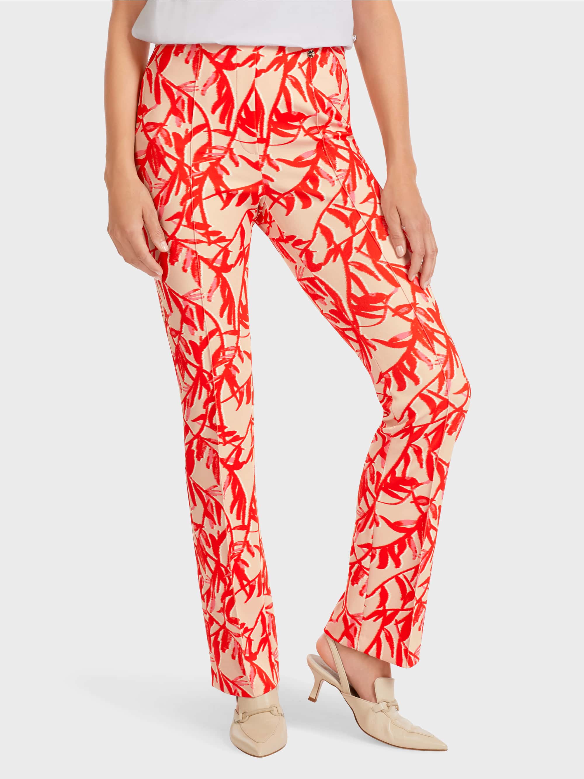 Pants In A Floral Print Marc Cain
