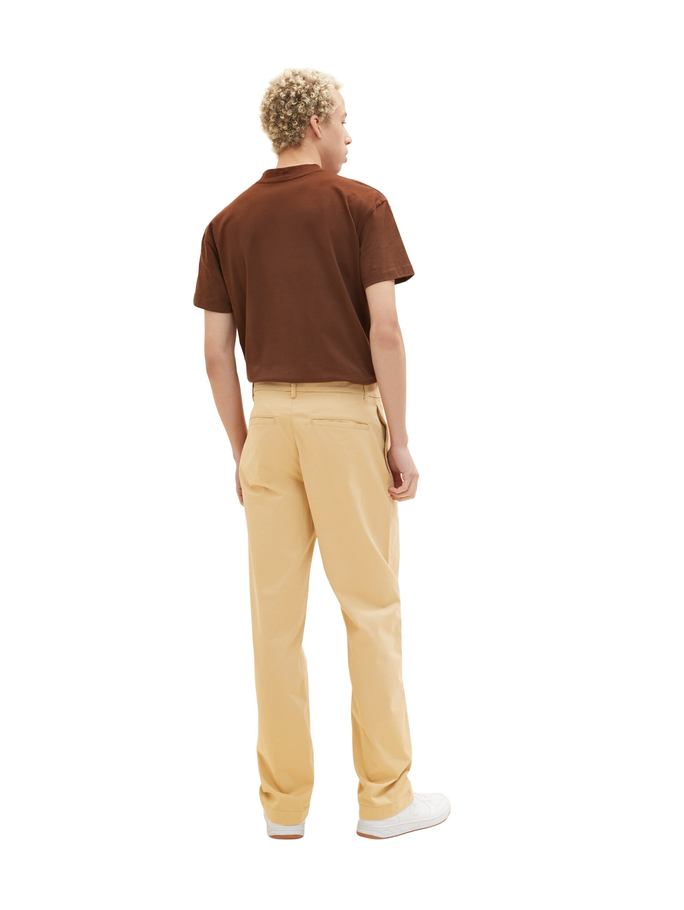Beige Loose Fit Chino Trousers - BEVAVA