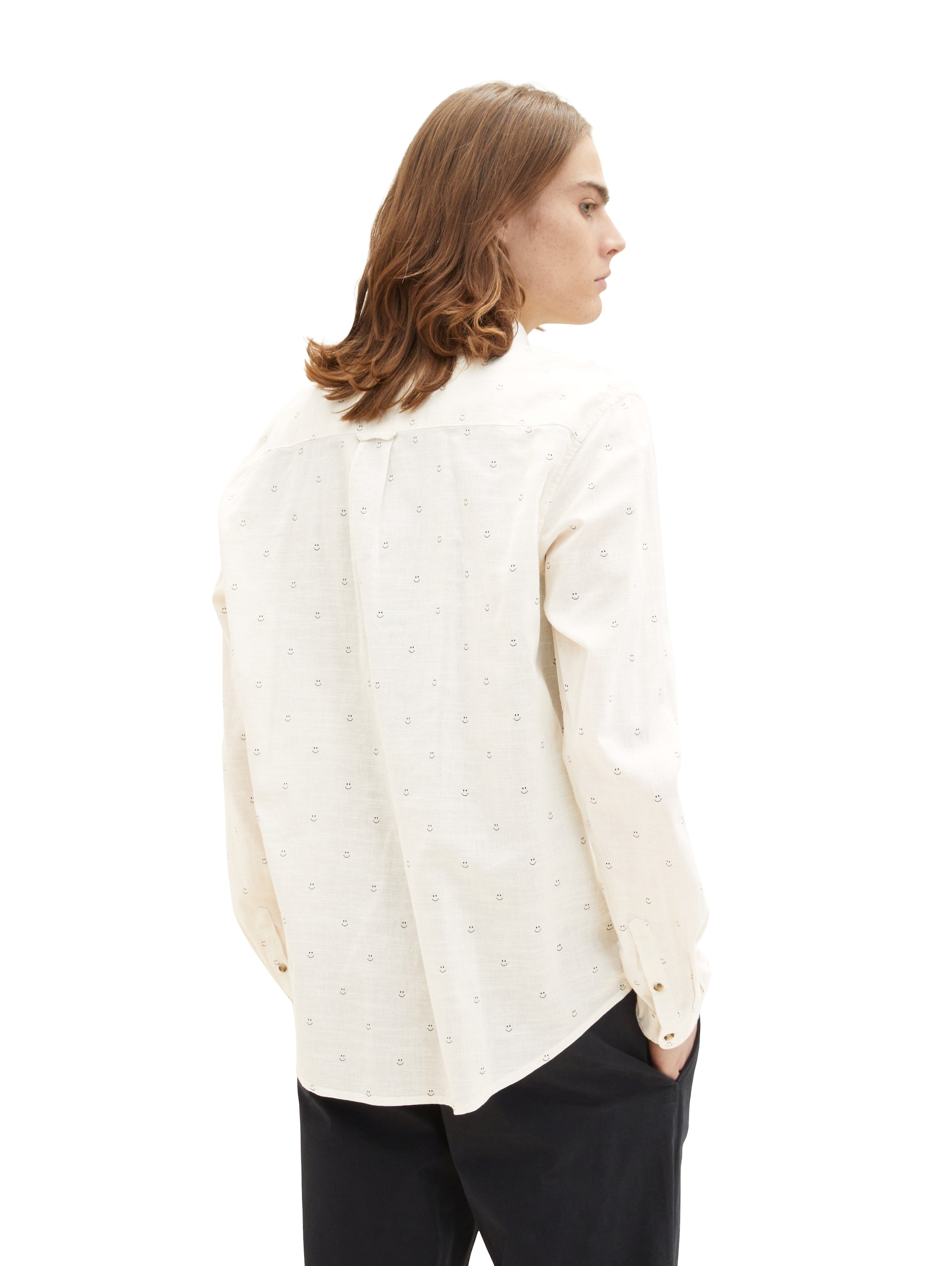 Beige Printed Long Sleeve Shirt Tom Tailor