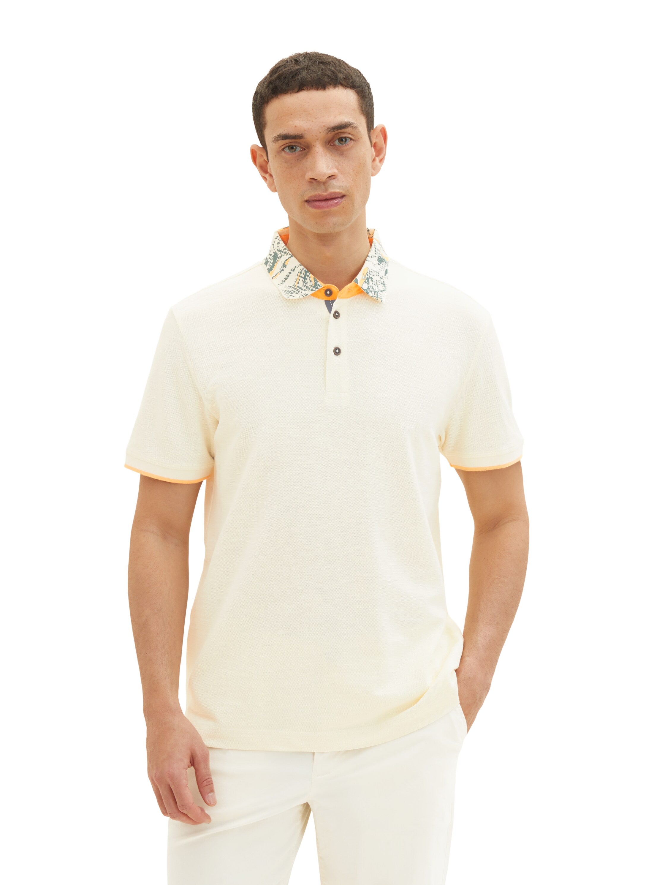 Beige Short Sleeve Polo Shirt