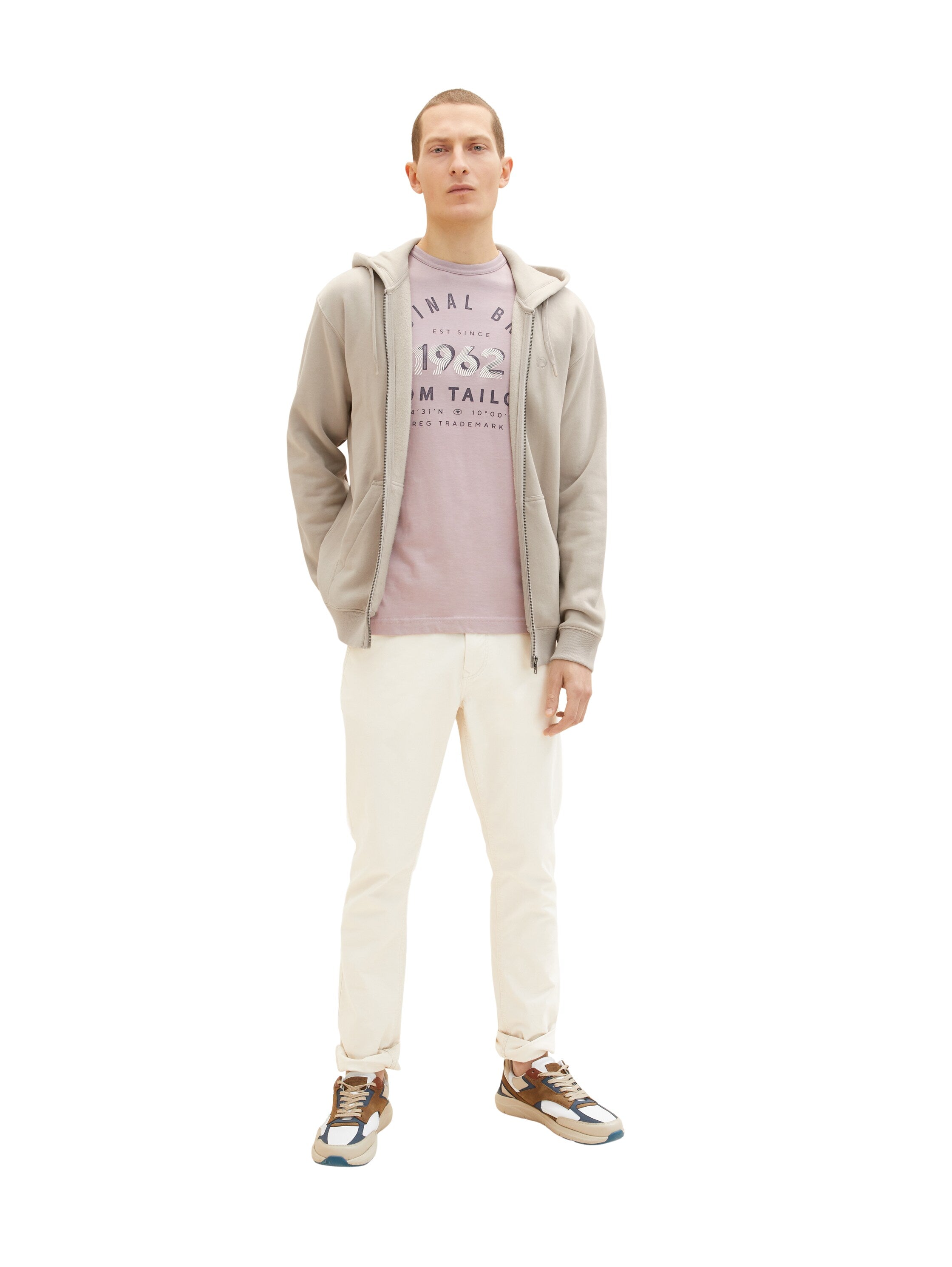 Beige Short Sleeve Round Neck T-Shirt - BEVAVA